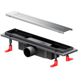 Душевой лоток AM.PM PrimeFlow 40 W02SC-P11-040-01SB с решеткой Хром матовый Cut Gradient